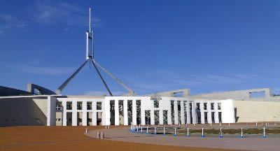Front of Parliament House Canberra